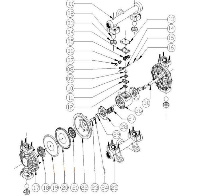 隔膜泵內(nèi)部結(jié)構(gòu)圖