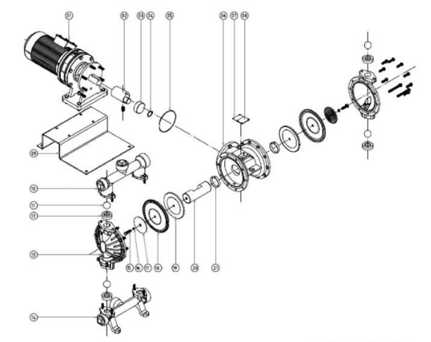 電動隔膜泵拆裝圖