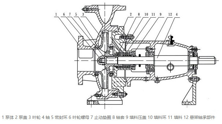 單級(jí)單吸清水離心泵結(jié)構(gòu)圖片